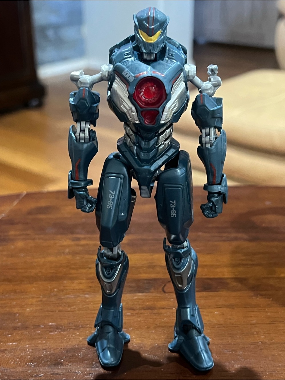 Blue Robot Action Figure with Red Chest Accent - Kids Toy